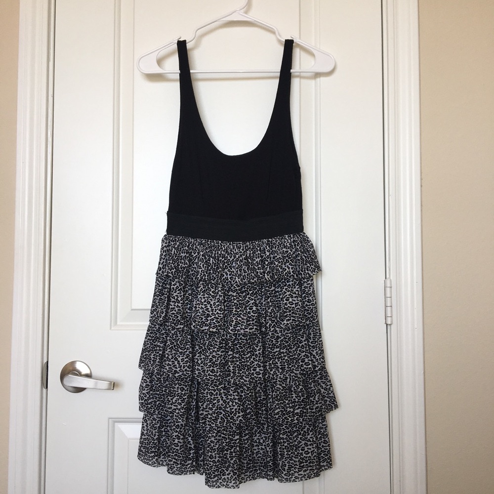 Layered Ruffle Skirt Dress in Animal Print